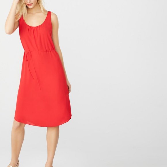 RW&Co Red Crepe Midi Shift Dress - Picture 2 of 13